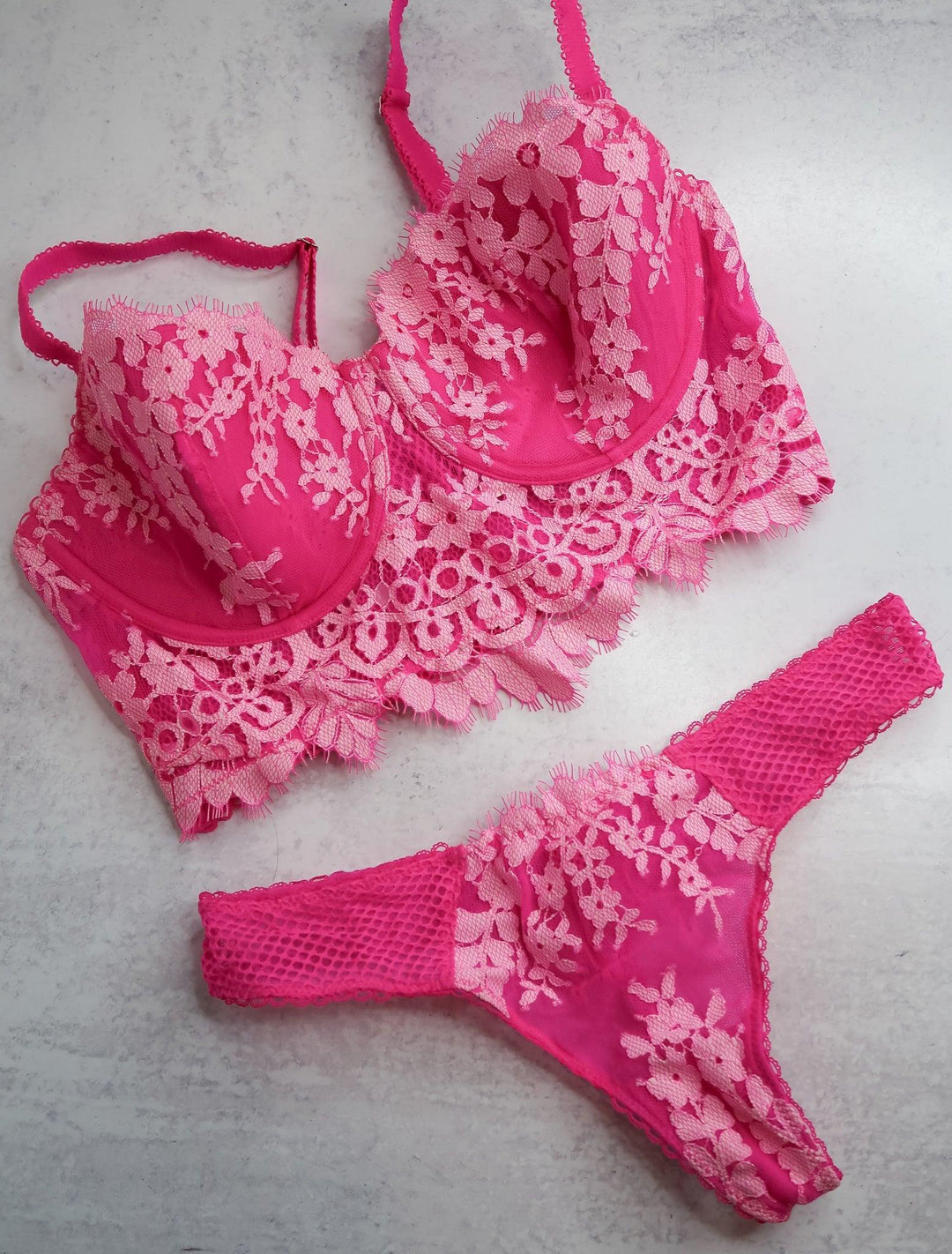 Nina Dolci Pink Lace Bra & Panty Set - FANS UTOPIA