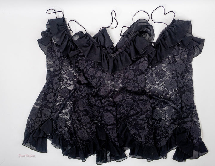 Riley Reid Black Lace Dress x3