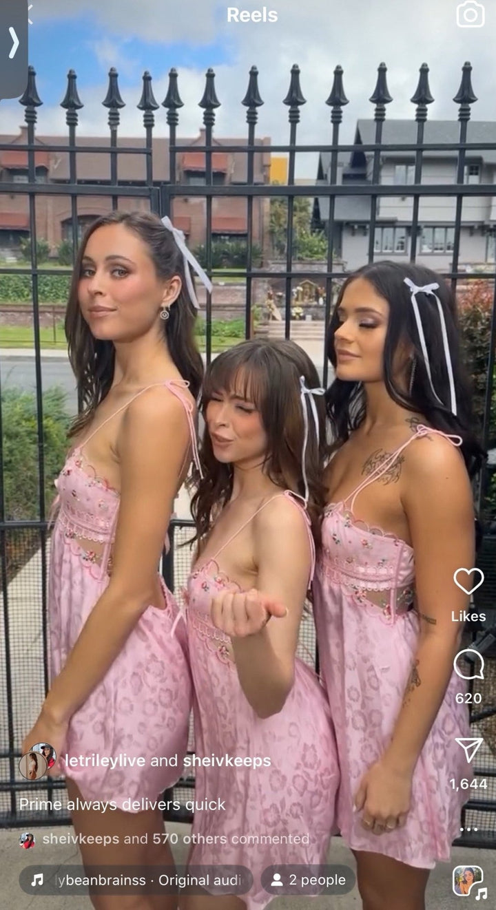 Riley Reid Pink Dress x3