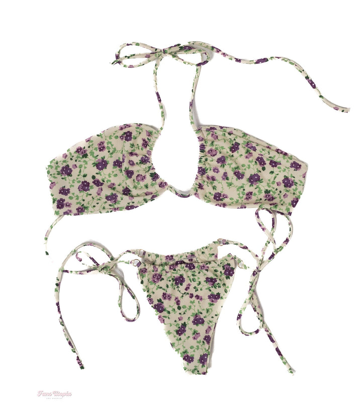 Riley Reid Purple Floral Bikini