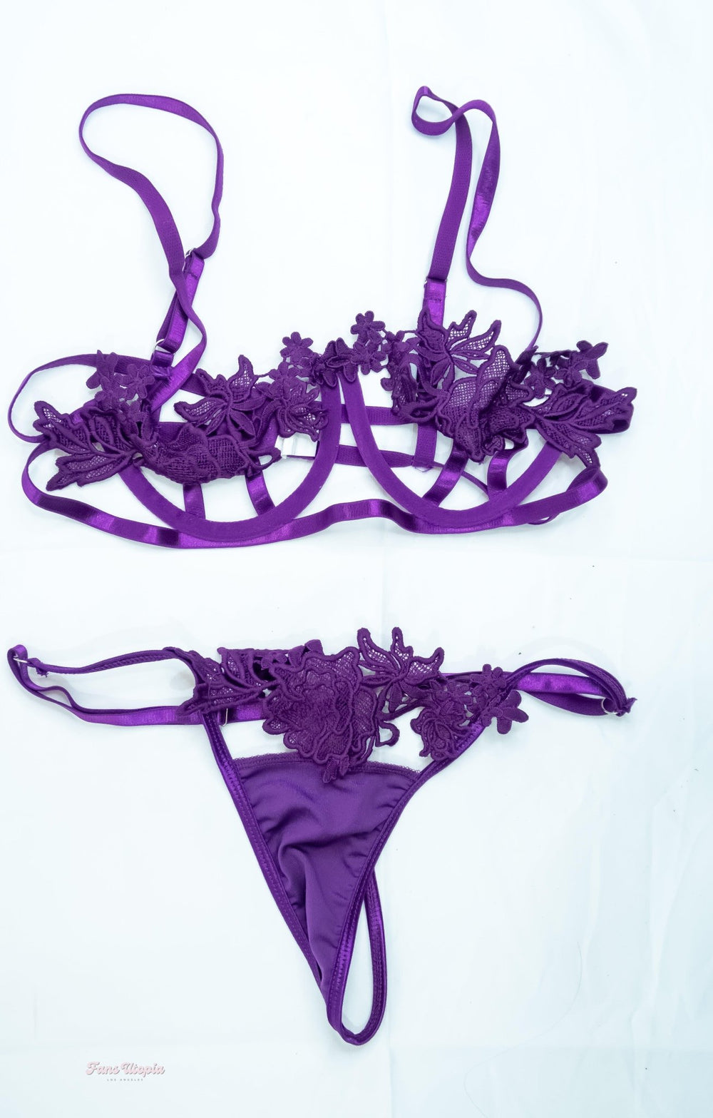 Sarah Illustrates Purple Bra & Panties Set - FANS UTOPIA