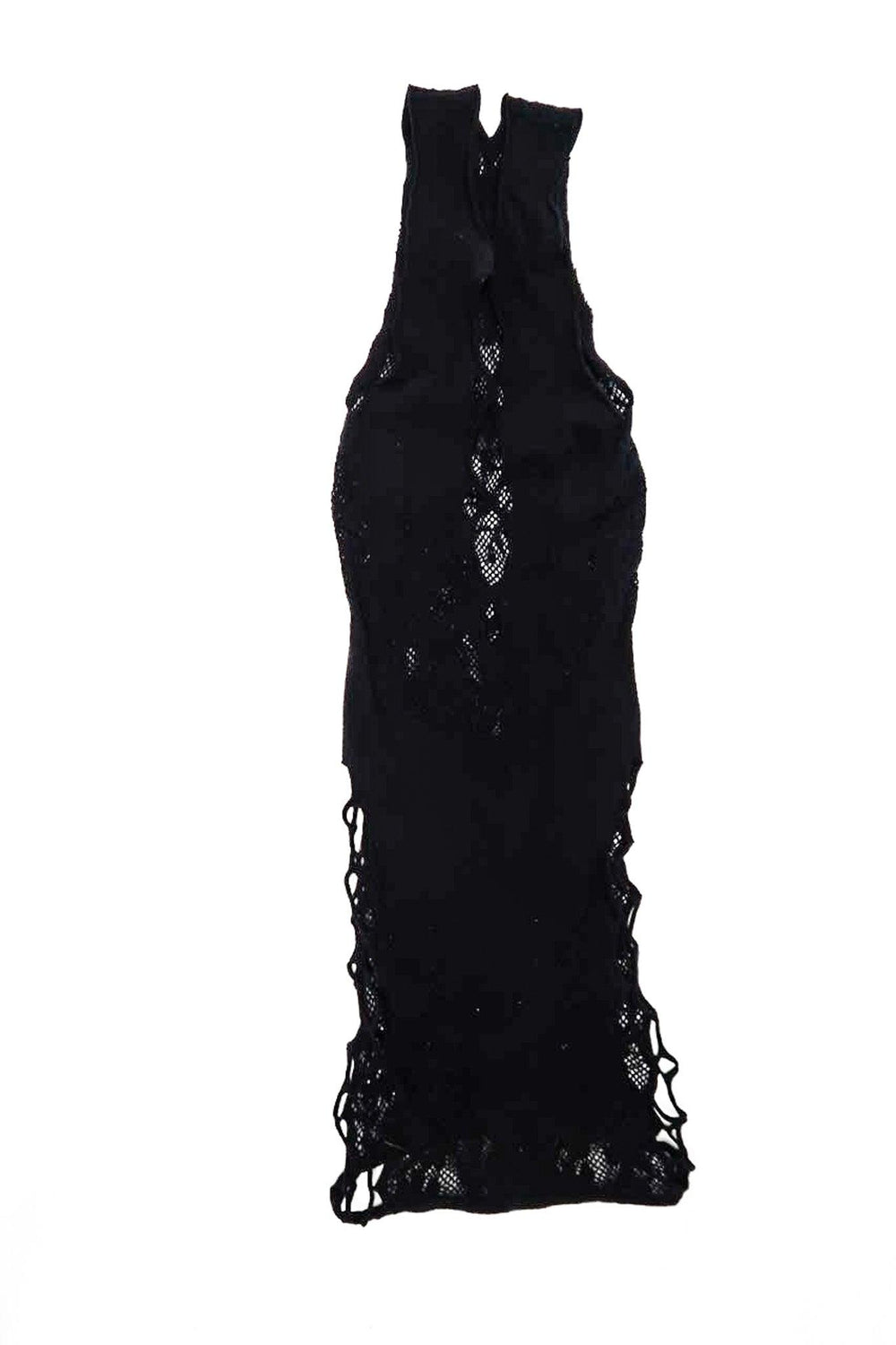 Savannah Bond Black Fishnet Mesh Dress - FANS UTOPIA