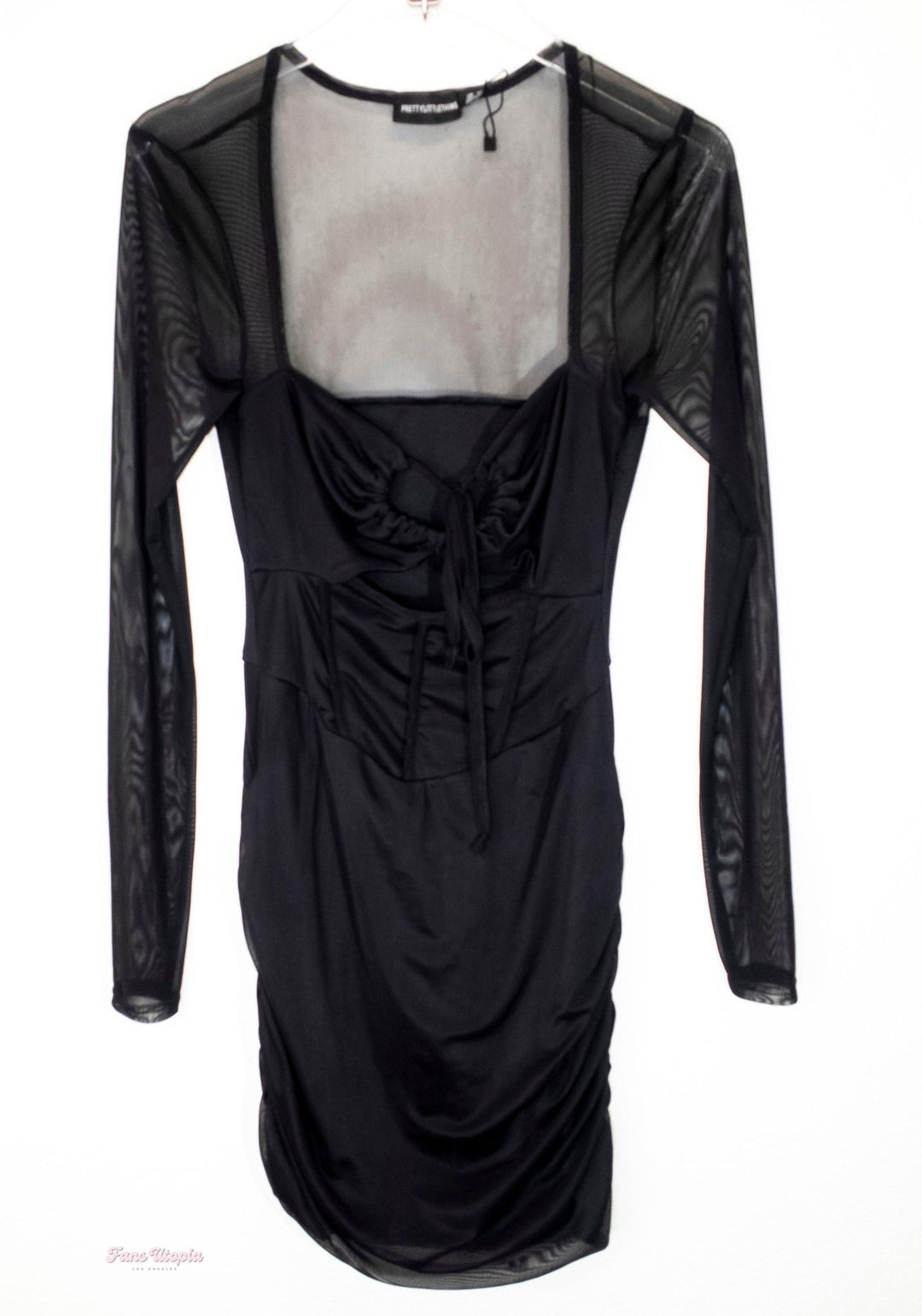 Savannah Bond Black Sheer Long Sleeved Dress - FANS UTOPIA