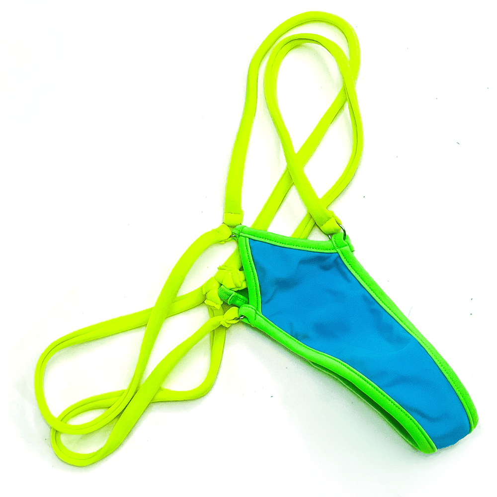 Savannah Bond Blue & Green Strappy Bikini Bottoms - FANS UTOPIA