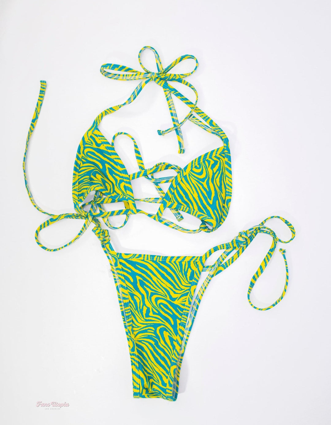 Savannah Bond Green & Blue String Bikini - FANS UTOPIA