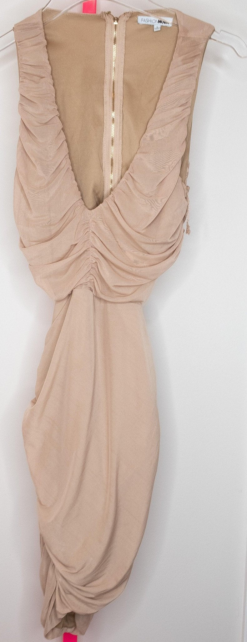 Savannah Bond Nude Rouched Dress - FANS UTOPIA