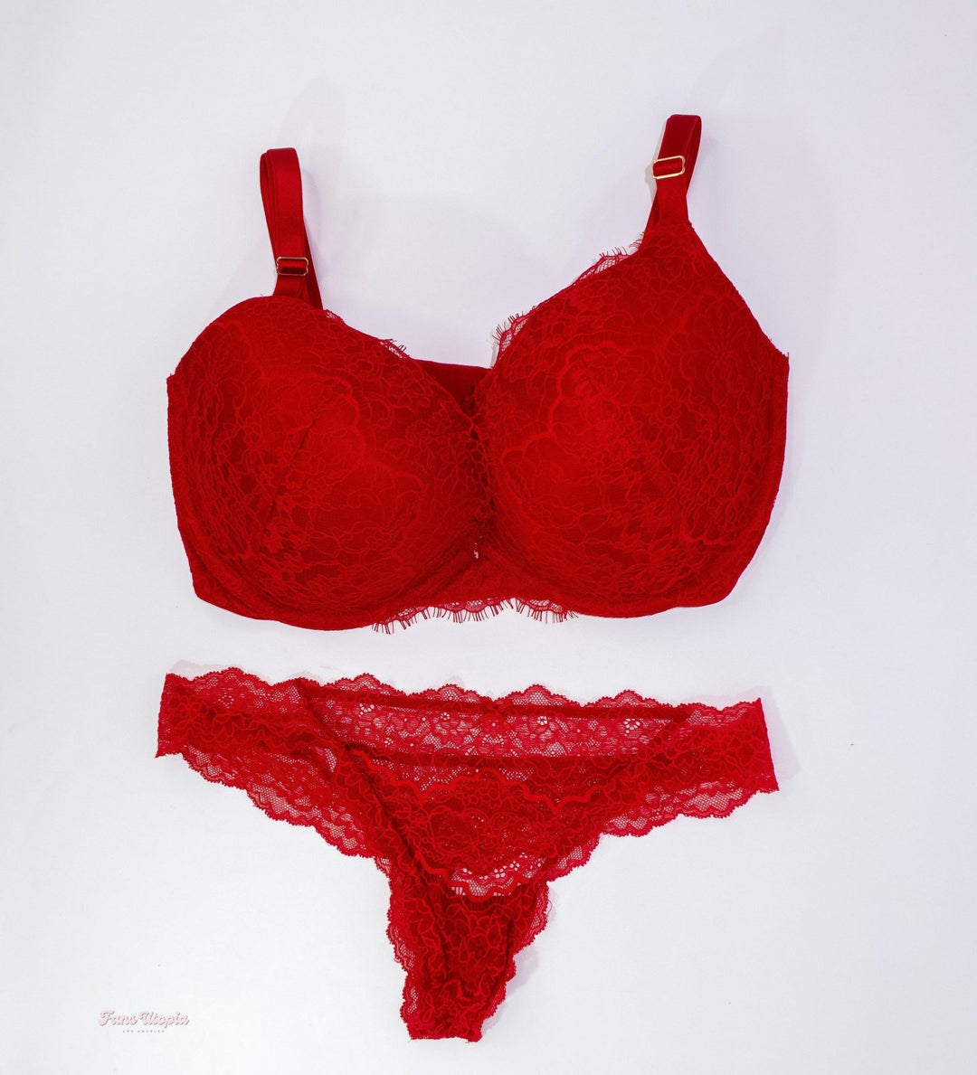 Savannah Bond Red Lace Bra & Panties Set - FANS UTOPIA