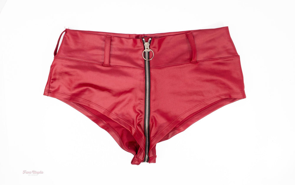 Savannah Bond Red Leather Shorts - FANS UTOPIA