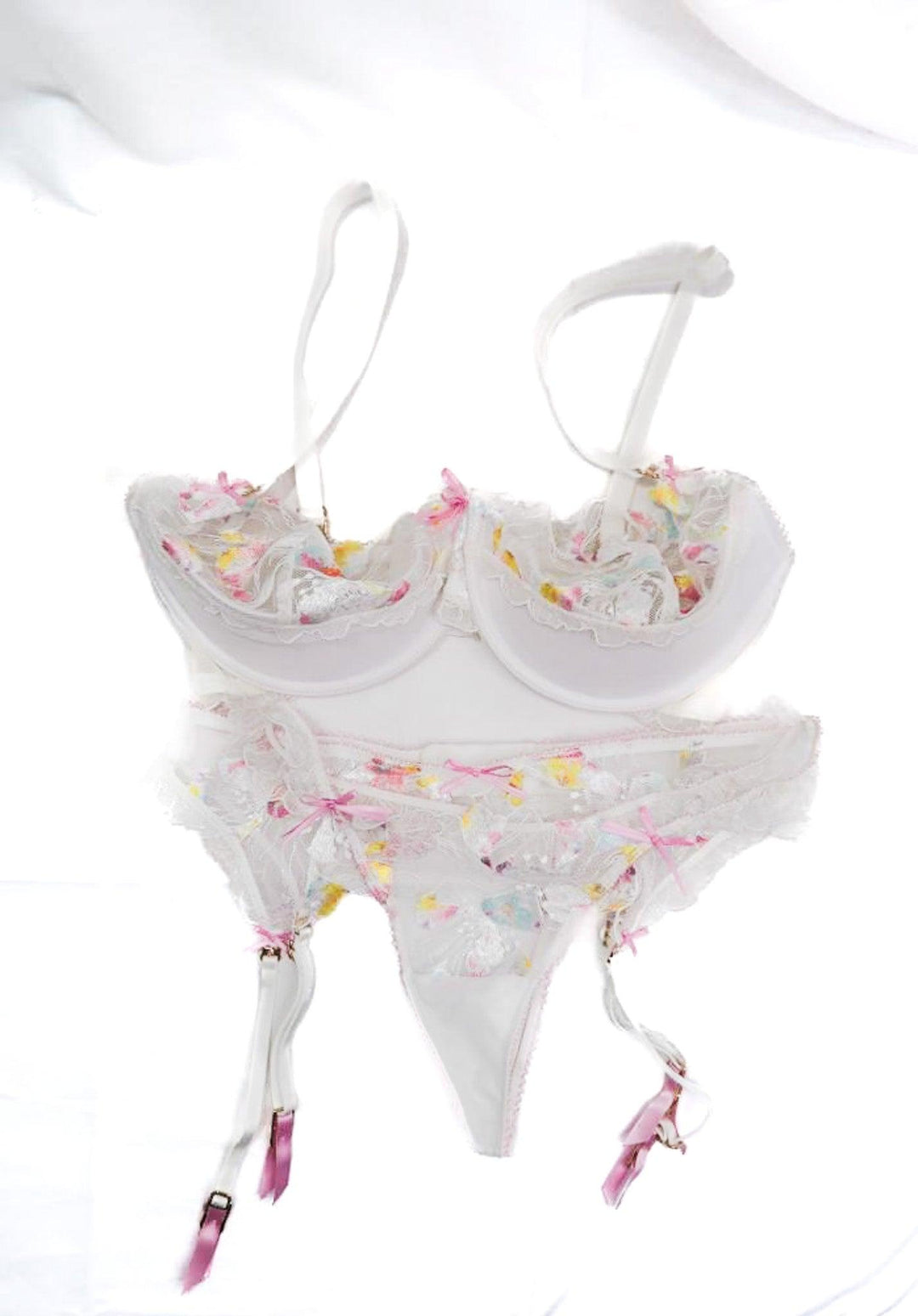 Savannah Bond White HB Lace Lingerie Set - FANS UTOPIA