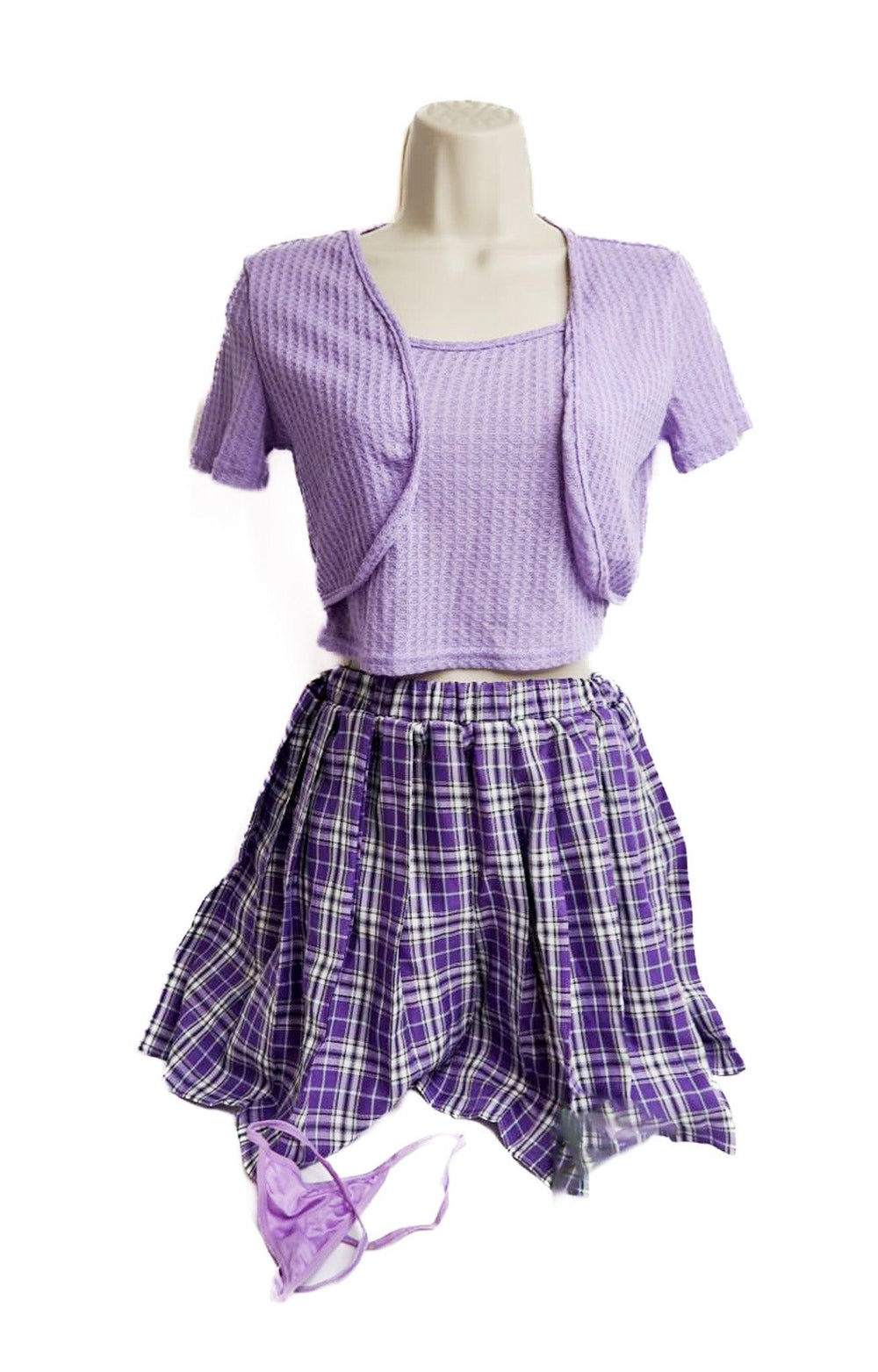 T4K - Vanessa Marie Purple Skirt Set + Purple G String - FANS UTOPIA
