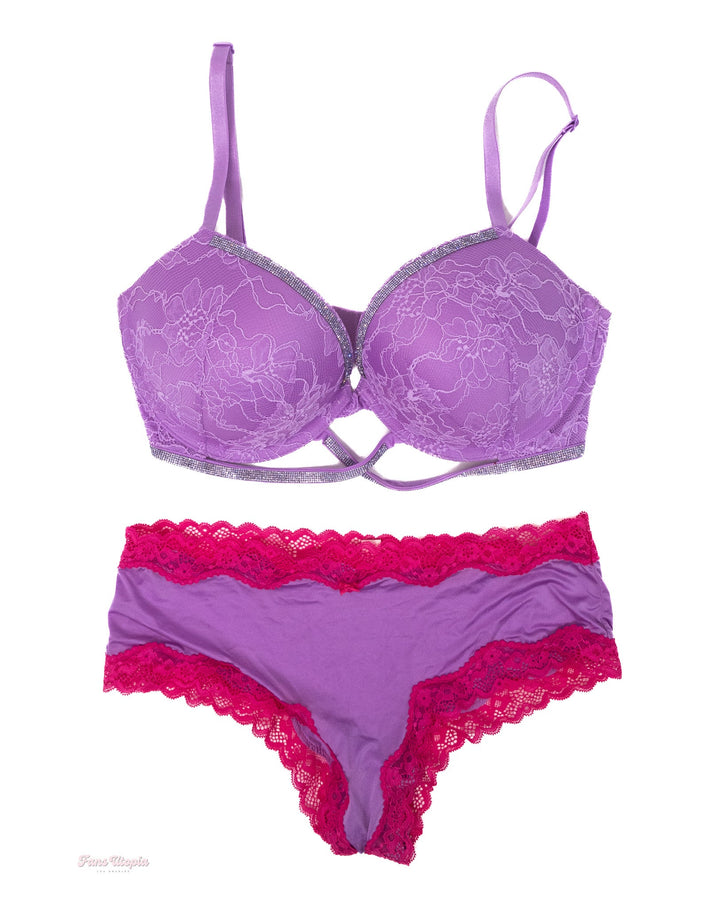 Tiffani Madison Purple Pink Bra & Panty Set