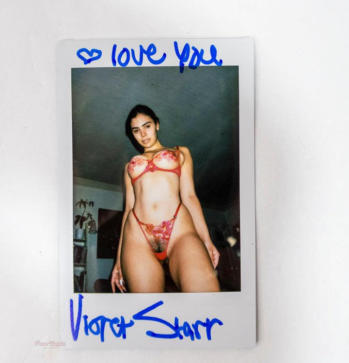 Violet Starr HB Magenta Bra & Panties Set + Autographed Polaroid - FANS UTOPIA