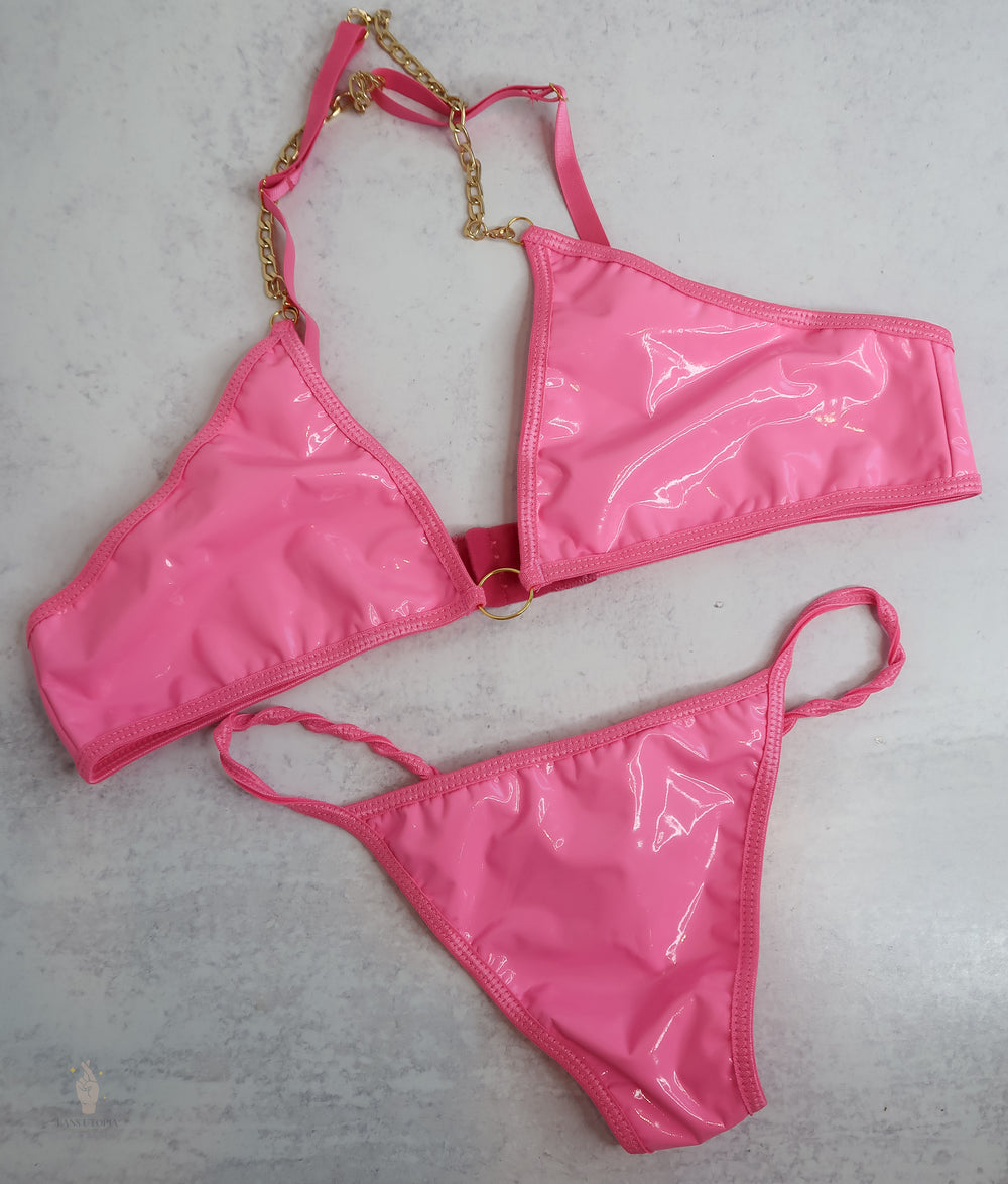 Nikki Benz Pink Latex Bikini - Fans Utopia