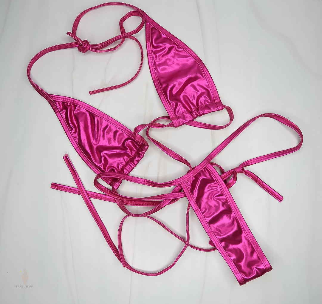 Brittney Kade Purple Metallic String Bikini