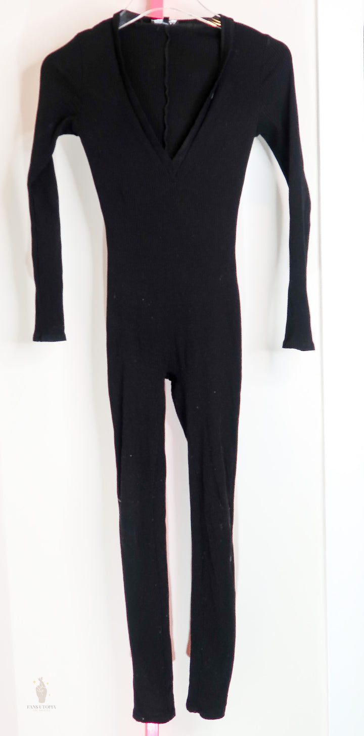 Kayley Gunner Black Ribbed Jumpsuit