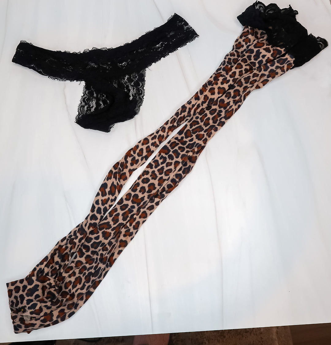 Charli Phoenix Cheetah Panties & Thigh High Stockings