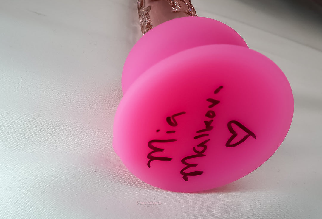 Mia Malkova Autographed Pink Glass Toy