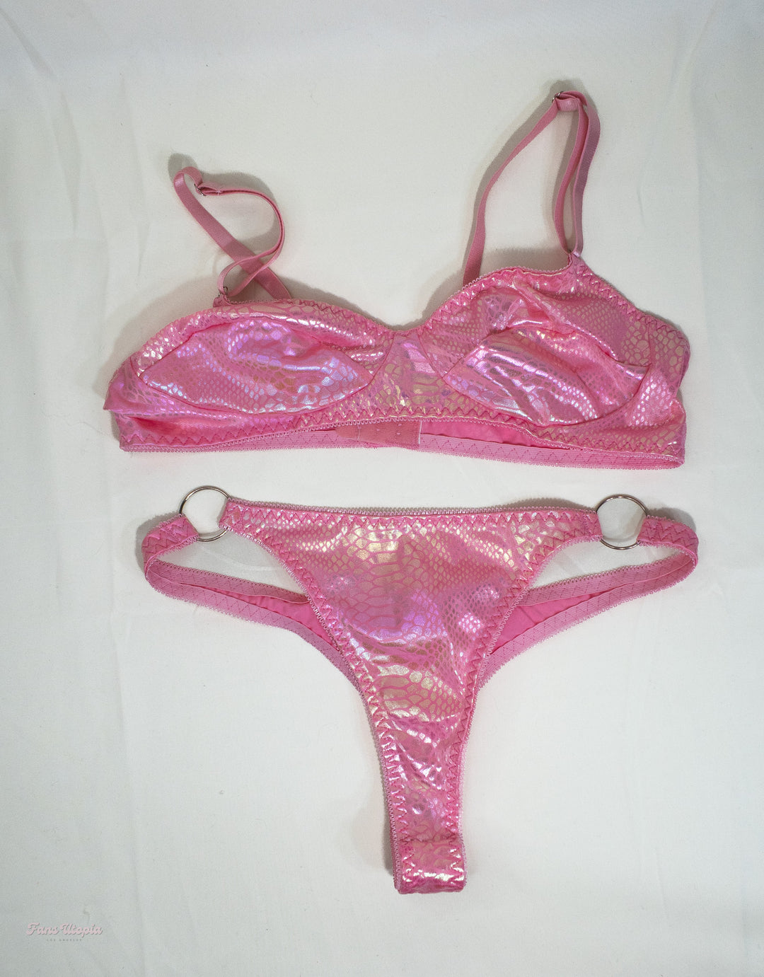 Nikki Benz Pink Snake Prink Bra & Panties Set