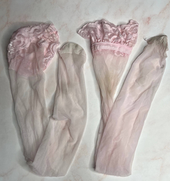 Christiana Cinn Pink Lace Stockings - Fans Utopia