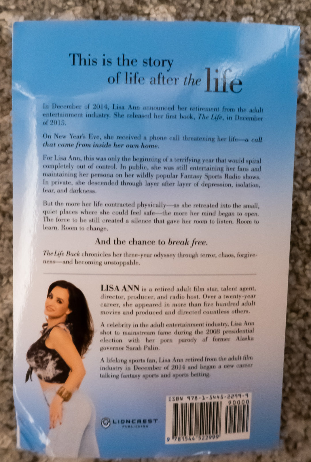 Lisa Ann “The Life Back” Signed Autobiography