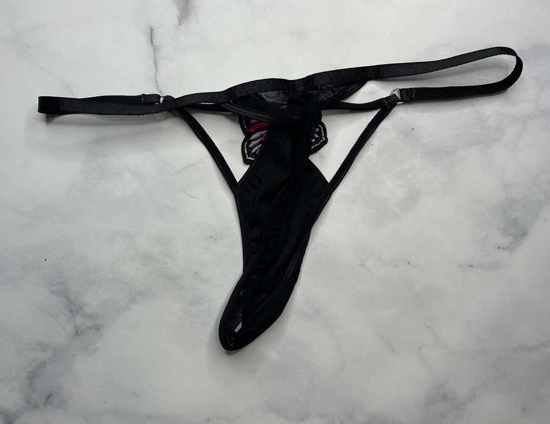 Kaili Thorne Black Butterfly G String Panties - Fans Utopia